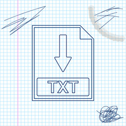 Txt file document icon download button line vector