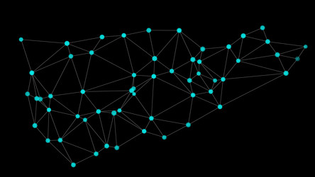 abstract transformation connected lines and dots vector