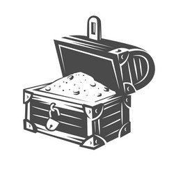 Treasure chest flat icon Royalty Free Vector Image