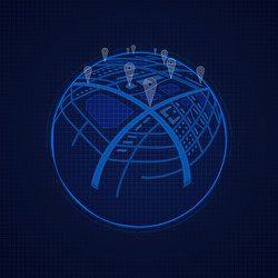 earth with graphic mapping vector image