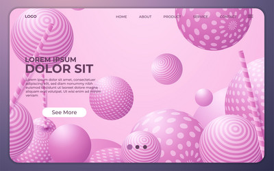 Landing page abstract background website template vector