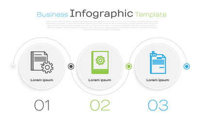 set line document settings with gears user manual vector image