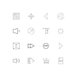 Buttons linear thin icons set outlined simple vector