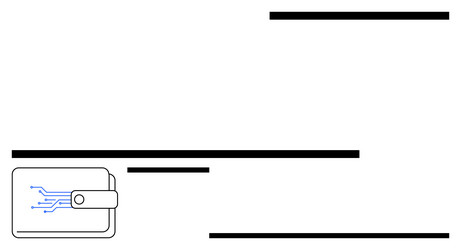 digital wallet with circuit design symbolizing vector image