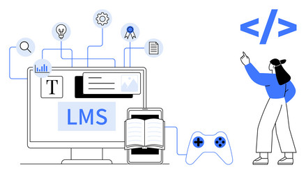 learning management system with interactive vector image
