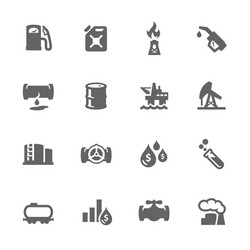 Oil Icon Set - Modern Collection Vector Image