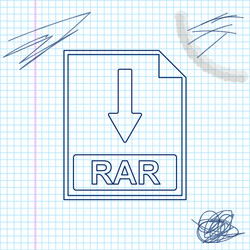 rar file document icon download button line vector image