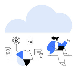 cloud technology for data analysis and asset vector image
