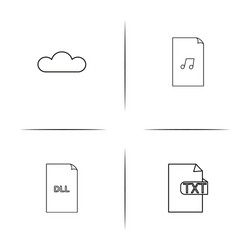 files and folders sign simple linear icon vector image