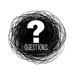 help and support question mark scribble style vector image