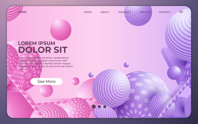 Landing page abstract background website template vector