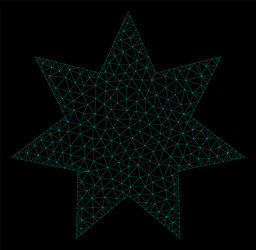 Mesh eight corner star in polygonal 2d vector