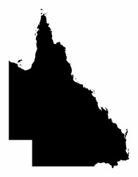 queensland silhouette map vector