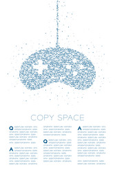 retro gamepad or joypad shape particle geometric vector image