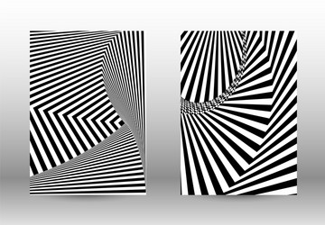 set of abstract patterns with distorted lines vector image