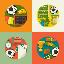 Sports backgrounds with soccer football flat icons vector