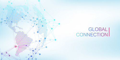global network connection banner design template vector image