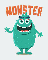 Green hairy monster vector