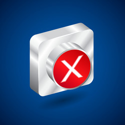 validation denied metall red button vector image