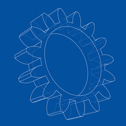 3d gear wheel rendering of vector