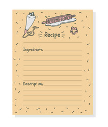 cards for notes from cookbook culinary paper vector