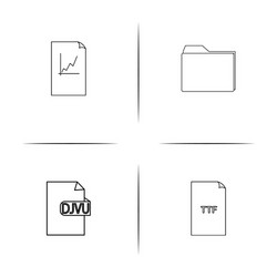 files and folders sign simple linear icon vector image
