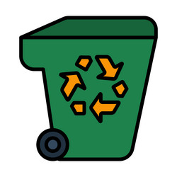 garbage container with recycle sign icon vector image