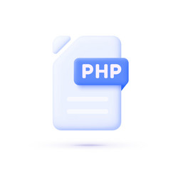 php file in 3d style on white background vector image