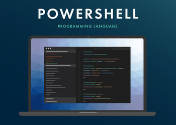 powershell programming language vector image