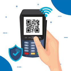qr code inside dataphone design vector image