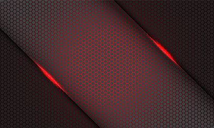 red hexagon mesh pattern light slash on grey vector image