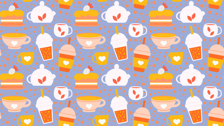 seamless repeating pattern with drinks vector image
