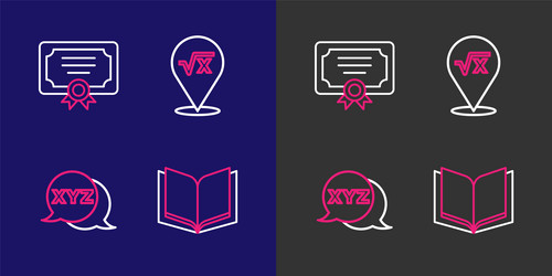 set line open book xyz coordinate system square vector image