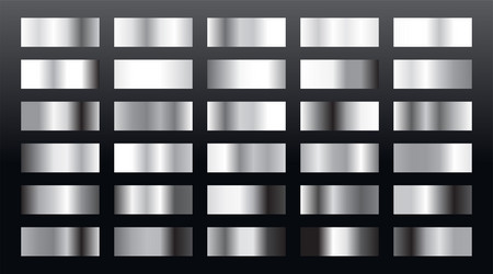 set of metallic color palette backdrop for uiux vector image