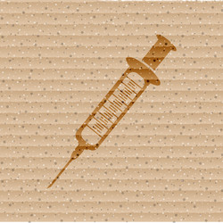 Syringe flat modern web button and space for your vector