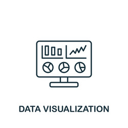 data visualization icon monochrome simple line vector image