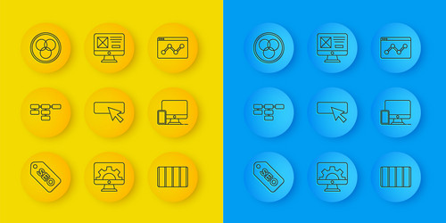 set line seo optimization site map ui or ux vector image