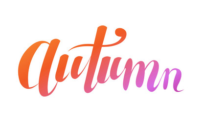 Autumn lettering text isolated white background vector