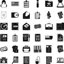 computer document icons set simple style vector image