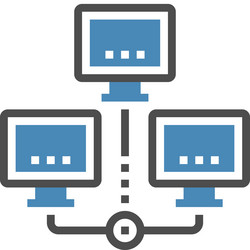 distributed database flat web icon concept vector image