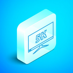 isometric line computer pc monitor display with 5k vector image