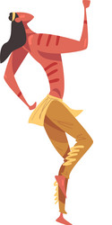 Native american indian ritual dance naked man Vector Image