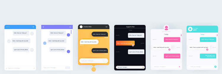 Template for a chat with bot the messages vector