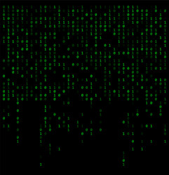 binary falling numbers like matrix green 01 vector image