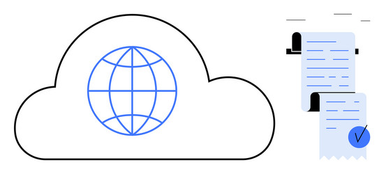 cloud computing with global connectivity vector image