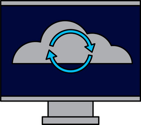 Computer cloud computing reload arrows vector