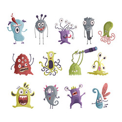 cute cartoon monsters vector