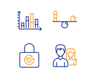diagram graph balance and password encryption vector image