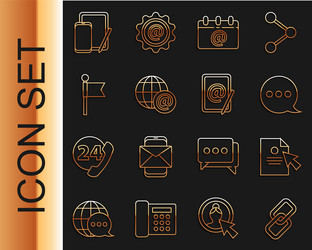 set line chain link document and cursor speech vector image