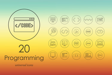 set of programming icons vector image